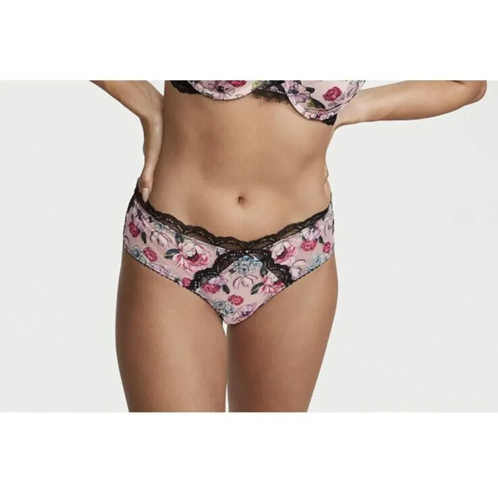 VICTORIA'S SECRET Very Sexy GARTER BELT & CHEEKY PANTIES ‎ SZ M / L Wild Roses